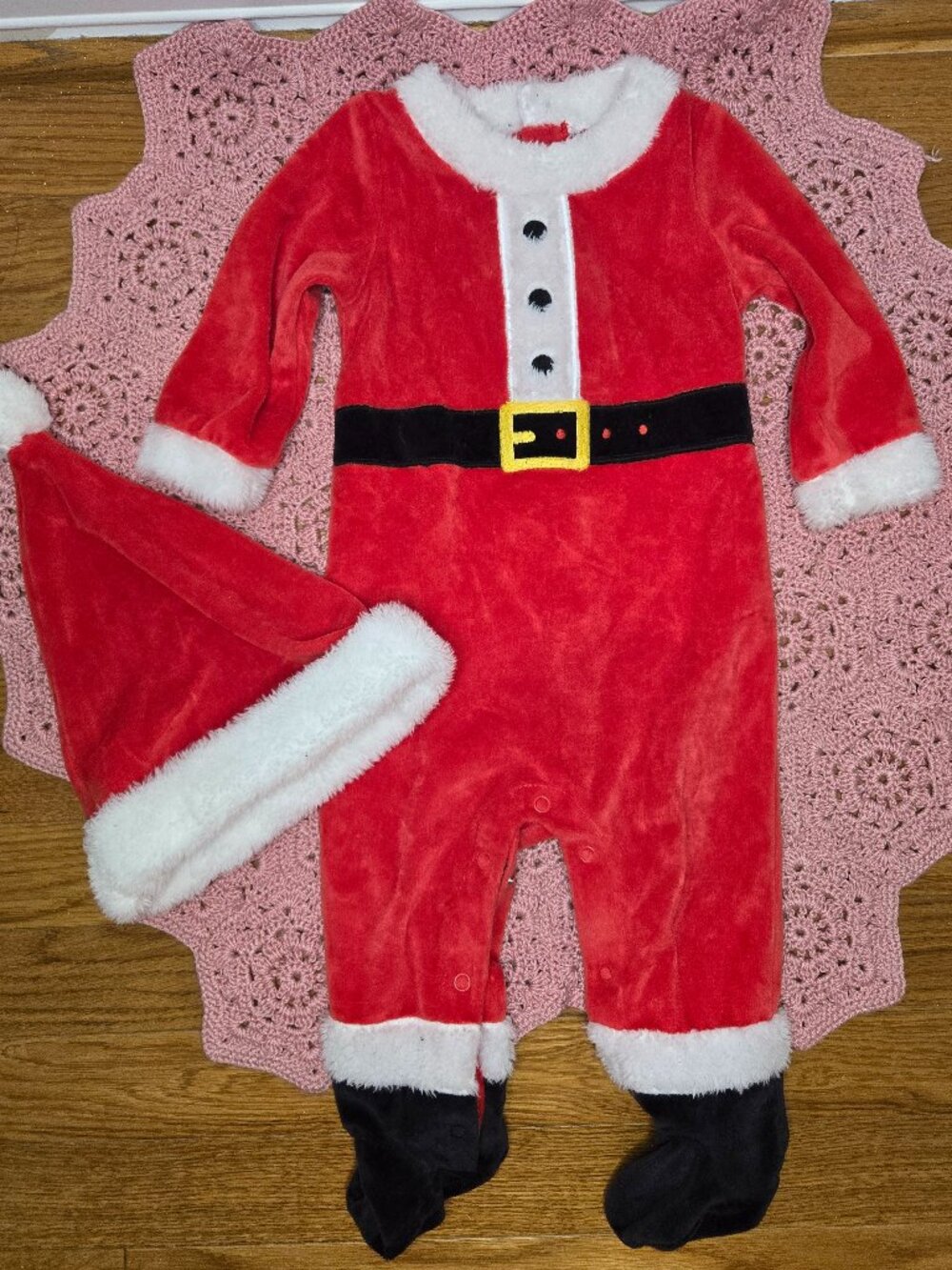 Carter's Baby Santa Suit Footed Sleeper with Hat Set Size 9m